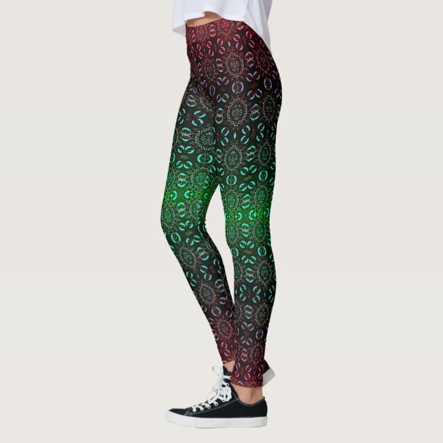 Leggings Jour de Noël Vert Rouge Legs (Gauche)