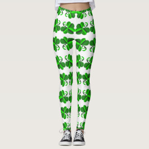 Leggings Jour de St Patrick. Élément de trèfle