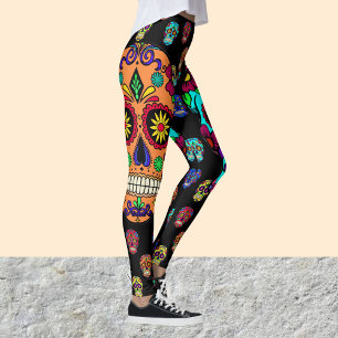 Leggings Jour des Crânes de sucre des femmes mortes