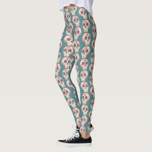 Leggings Jour du crâne de sucre des pattes vertes mortes