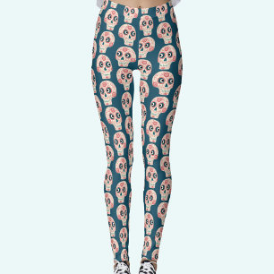 Leggings Jour du crâne de sucre du vert foncé mort