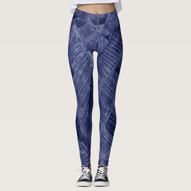 Leggings JOURNAL - Bleu (Devant)