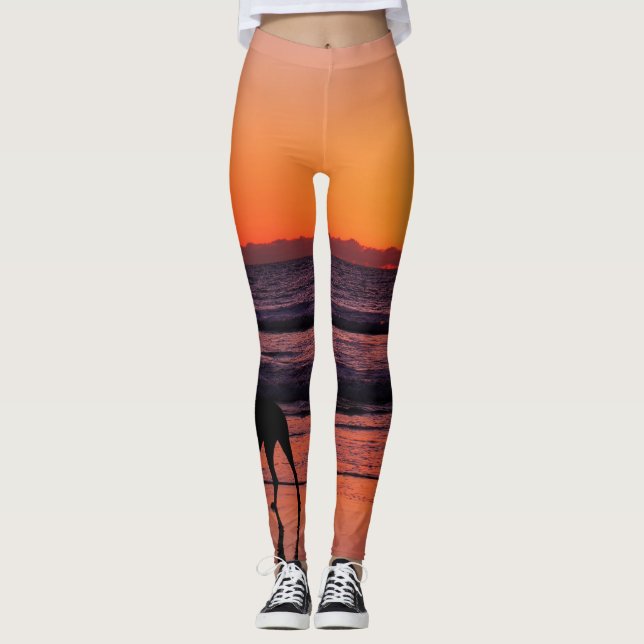 Leggings Journée de plage de chiens ! (Devant)