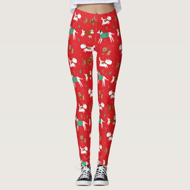 Leggings Joyaux de marionnettes moches de Noël (Devant)