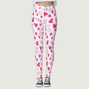 Leggings Joyeuse Saint-Valentin Cadeau d'amour avec cœur ro