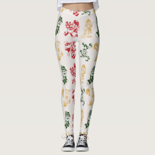 Leggings Joyeuses Fêtes Elfes Canne à Sucre Motif de Noël