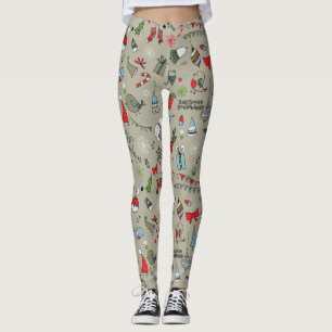 Leggings Joyeuses Vacances Chanson Oiseaux Et Snowman