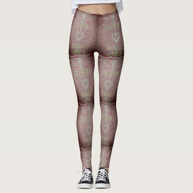 Leggings Joyeuses vacances Je m'aime de la tête aux pieds (Devant)