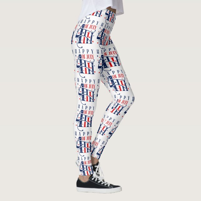 Leggings Joyeux 4 juillet conception de texte du Jour de l' (Droite)