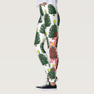 Leggings Joyeux arbre peint de Noël