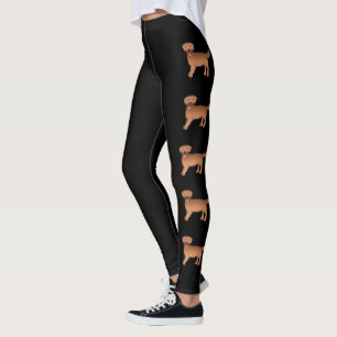 Leggings Joyeux Chiens caricaturaux Red Golden Retriever