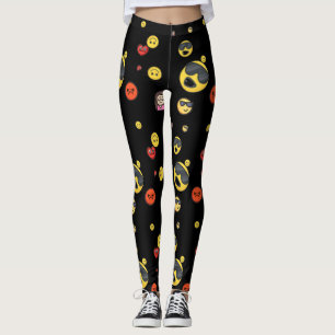 Leggings Joyeux, en colère, amour, fille émoticônes
