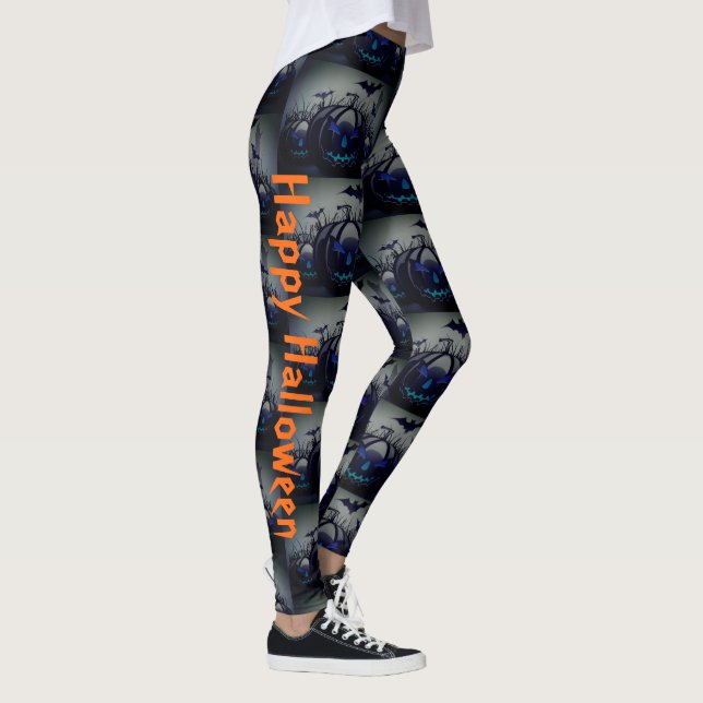 Leggings Joyeux Halloween Citrouille Jack-o'-lantern Party (Droite)