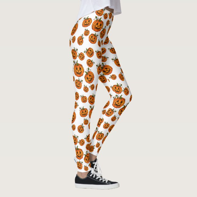Leggings Joyeux Halloween jack-o-lanterne citrouilles Leggi (Droite)