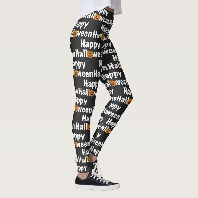 Leggings Joyeux Halloween spooktacular citrouille Jack-lant (Droite)