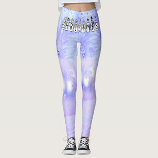 Leggings Joyeux Noël gens de neige Police, Blue Tint neige