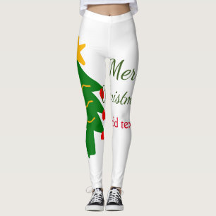 Leggings Joyeux Noël rouge vert Noël ajouter le nom