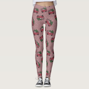 Leggings Joyeux Noël Vintage Camion rouge