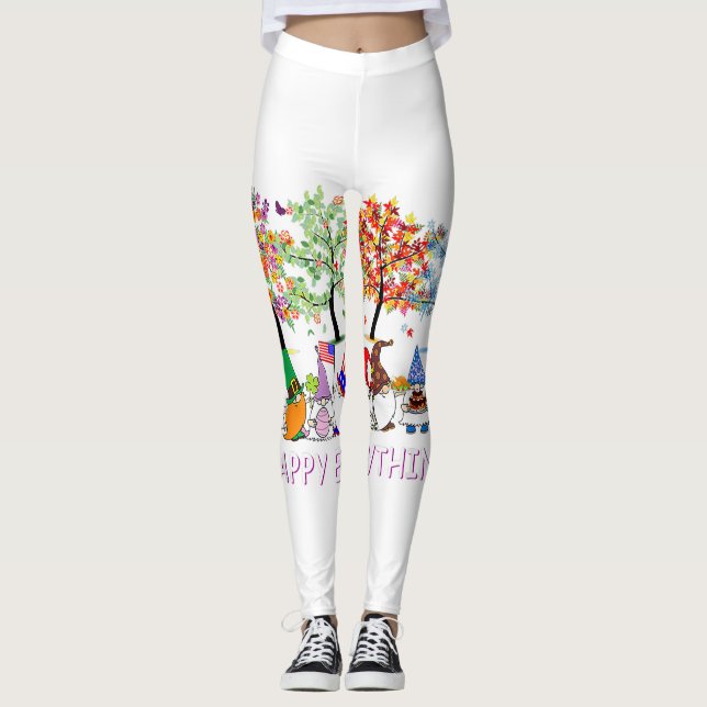 Leggings Joyeux Tout Gnomies Gnomes Fêtes Noël (Devant)