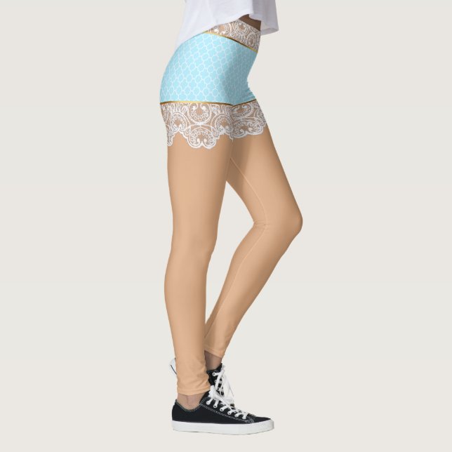 Leggings Jupe bleue Flirty de dentelle pour la femme (Droite)