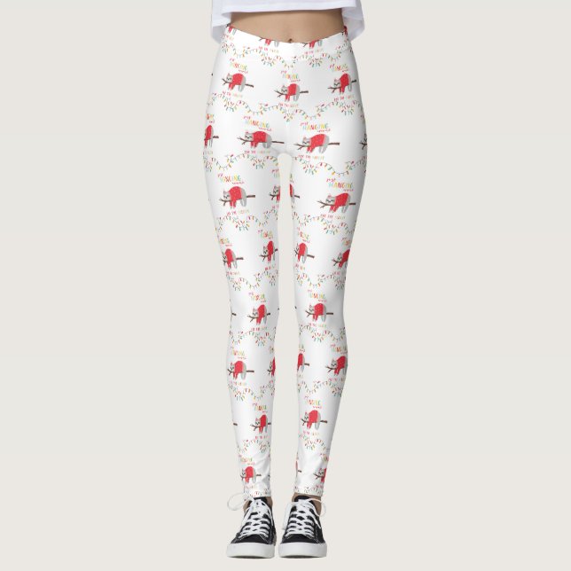 Leggings Juste autour de Sloth Christmas (Devant)