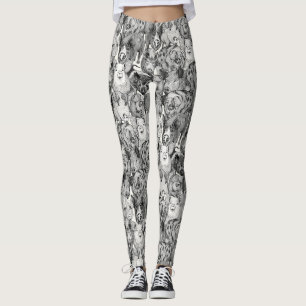 Leggings juste des cochons noirs demi-perle