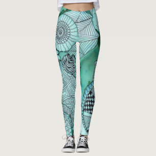 Leggings Juste guêtres turquoises