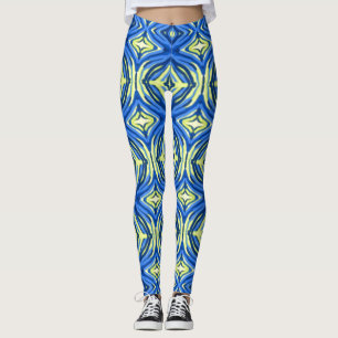 Leggings Kaleidoscope bleu et jaune