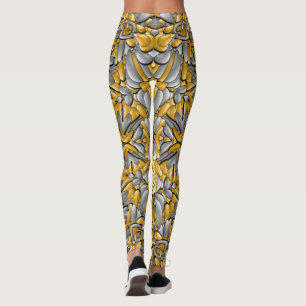 Leggings Kaléidoscope de cru d'argent d'or de métal