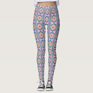 Leggings Kaleidoscope Fleur Vibrante : Mandala Rose et Émer