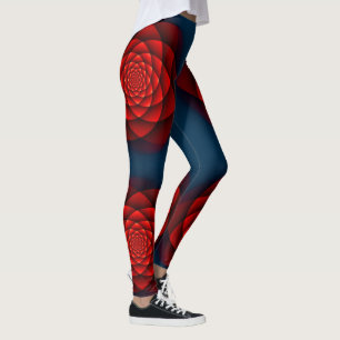 Leggings Kaleidoscope Fractal - rose rouge + vos idées