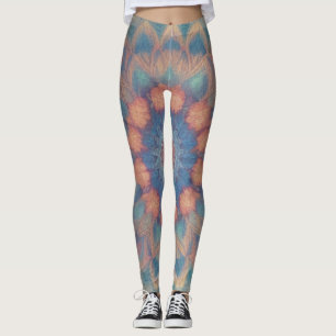 Leggings Kaleidoscopique psychédélique colorée symétrique