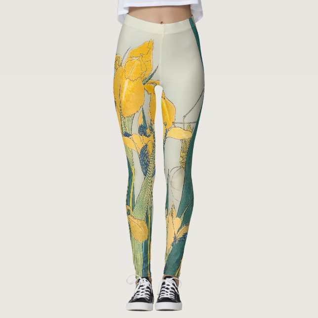 Leggings Katsushika Hokusai - Grasshopper et Iris (Devant)