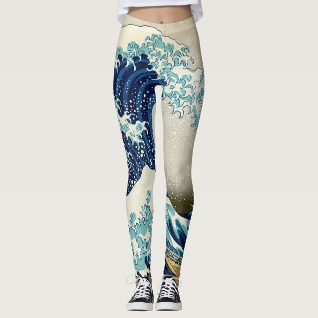 Leggings Katsushika Hokusai - La Grande vague au large de K (Devant)