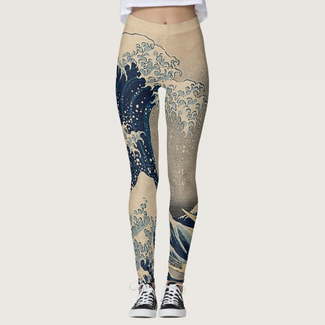 Leggings Katsushika Hokusai. La Grande Vague au large de Ka (Devant)