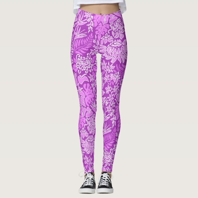 Leggings Kauai Morning Floral de Protea hawaïen Hawaï (Devant)