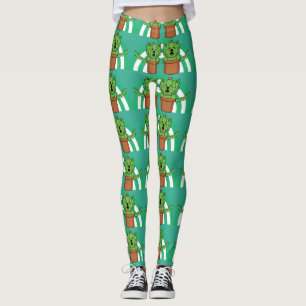 Leggings Kawaii Cute Cat Cactus Plante Animal