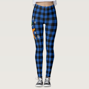 Leggings Kawaii Xmas Starfish sur Blue Buffalo Motif