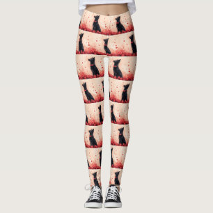 Leggings Kelpie australien avec des roses - Saint-Valentin