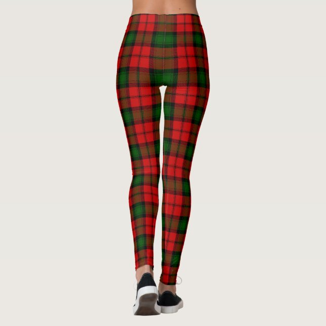 Leggings Kerr tartan rouge vert plaid (Dos)