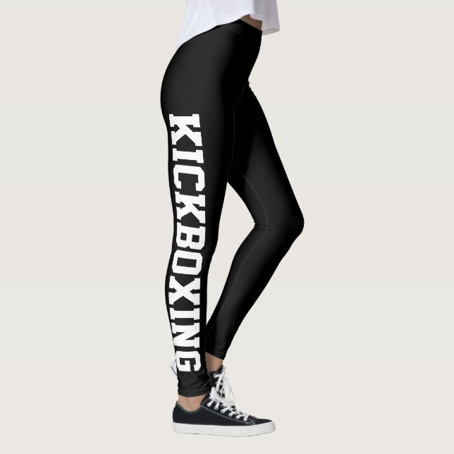Leggings Kickboxing Martial Arts Noir Et Blanc (Droite)