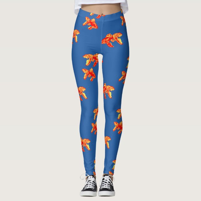 Leggings Kingyo Goldfish Rouge et Jaune (Devant)