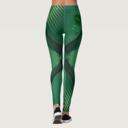 Leggings Kiss Me I'm Irish Green Geometric Activewear