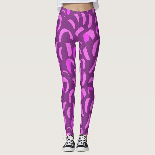 Leggings Kitesurf à thème pourpre et rose cerf-volant (Devant)