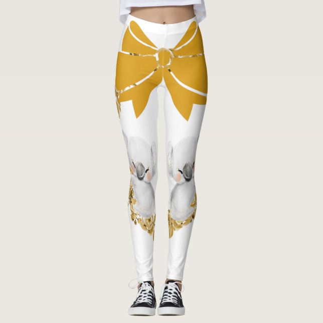 Leggings Koala dans une couronne et un Rose couleu (Devant)