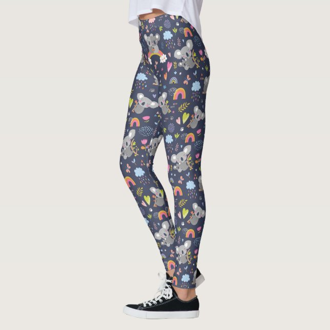 Leggings Koala Rainbow Love Motif (Gauche)
