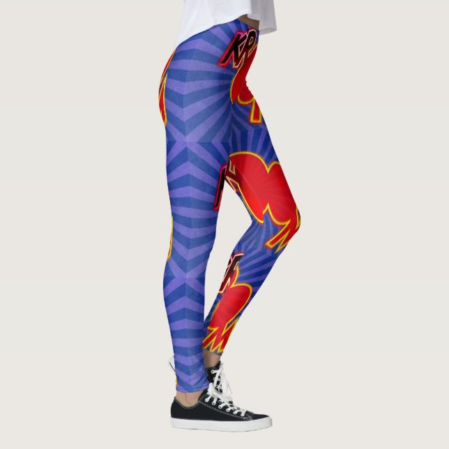 Leggings Kroom Red & Black Action Bubble Détaché Détail (Droite)