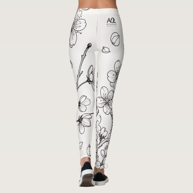 Leggings La beauté délicate des fleurs de cerisiers (Dos)