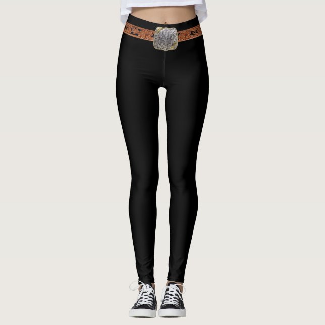 Leggings La ceinture et la boucle occidentales de cow-girl (Devant)