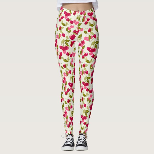 Leggings La cerise rouge. (Devant)